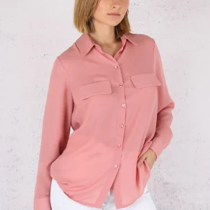 Camicia Fluida Tasche Cipria