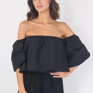 Top Corto Cotone Nero