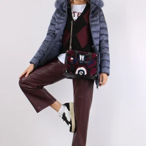 Cardigan Viscosa Rombi Vino/nero