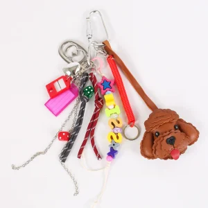 Portachiave Charms Cane Cuoio