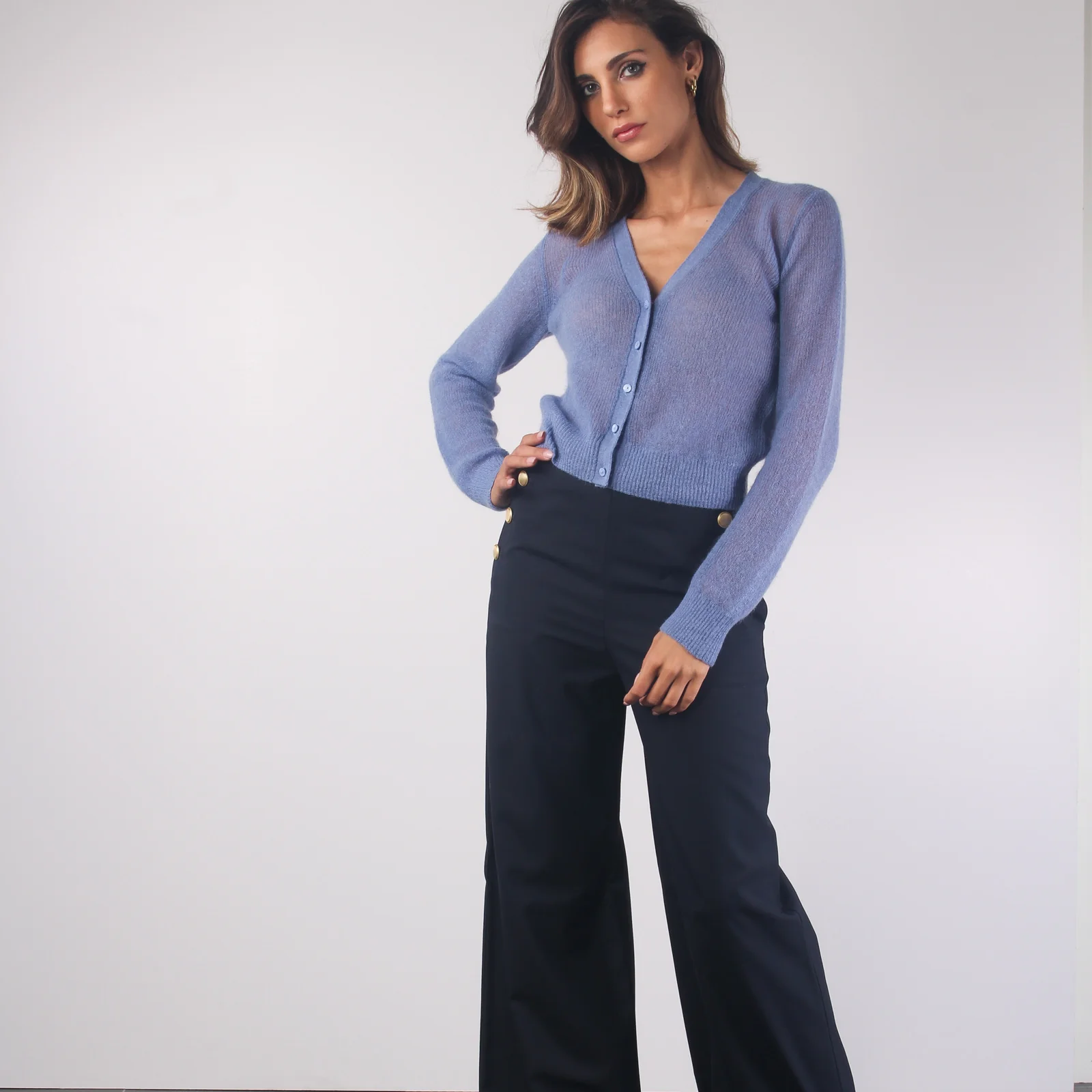 Cammeo Pantalone Palazzo Bot Blu - immagine 9