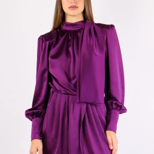 Abito Raso Fiocco Collo Dusty F.