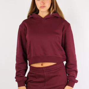 Felpa Corta Cappuccio Bordeaux