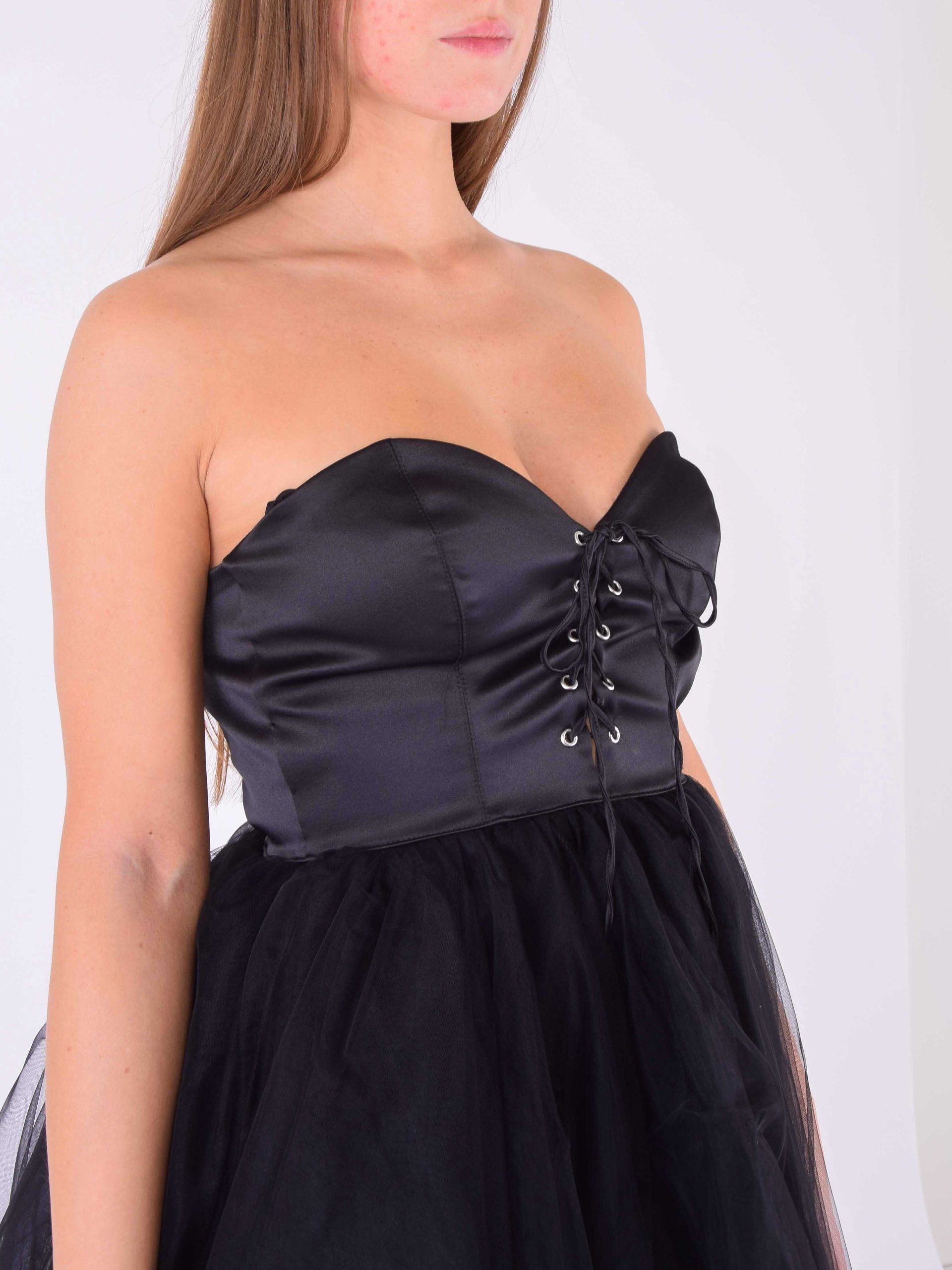 Abito Tulle Bustier Raso Black - immagine 5