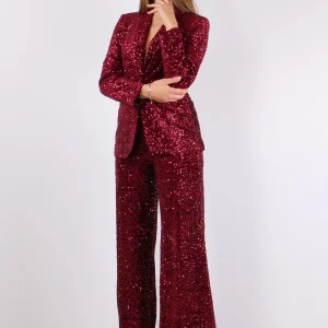 Giacca Paillettes Vino