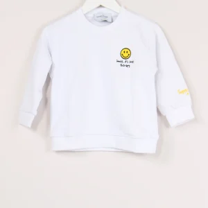 Felpa Ricamo Smile White