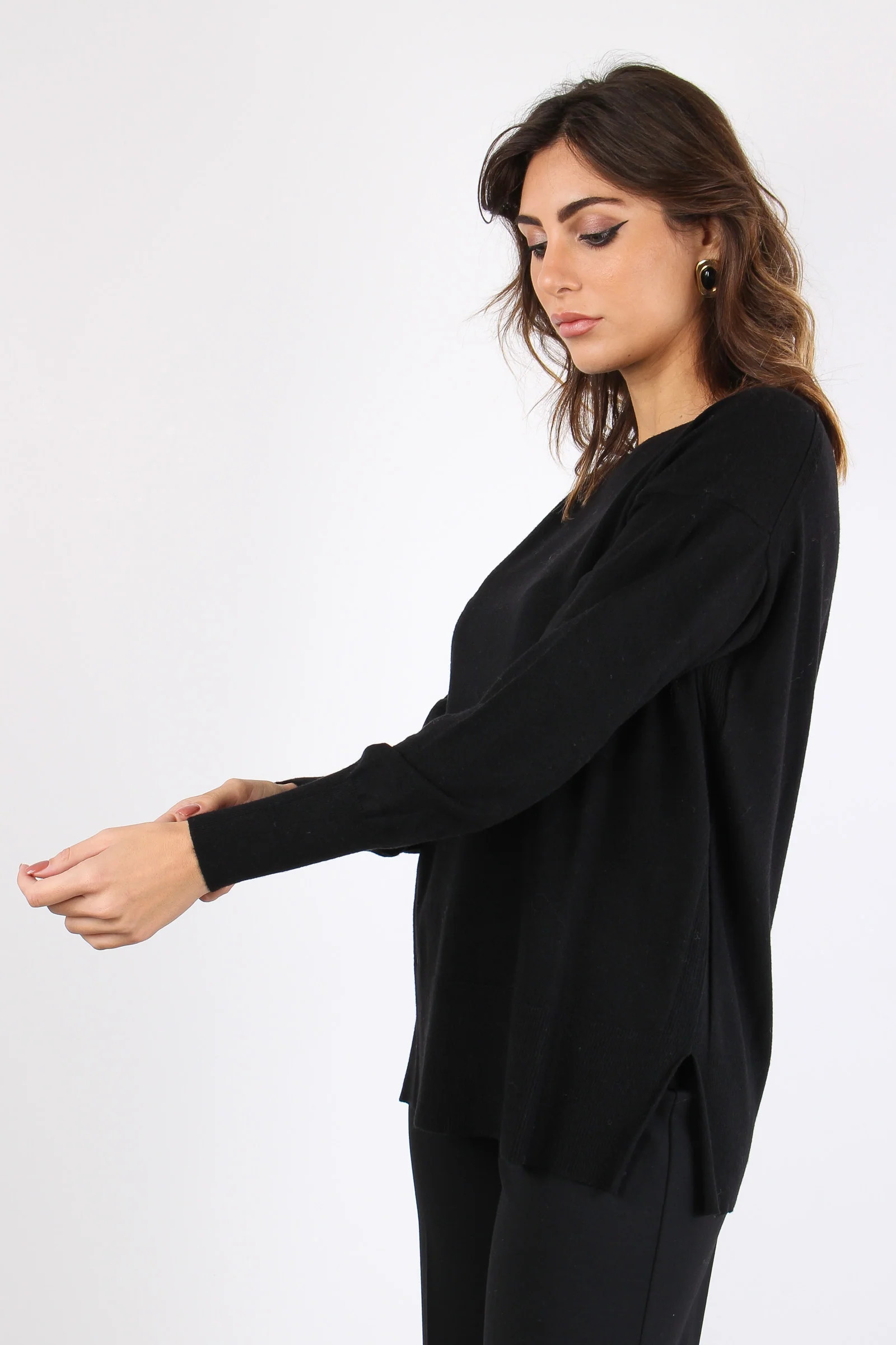 Maglia Over Viscosa Nero - immagine 7