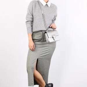 Gonna Tubo Spigata Grigio