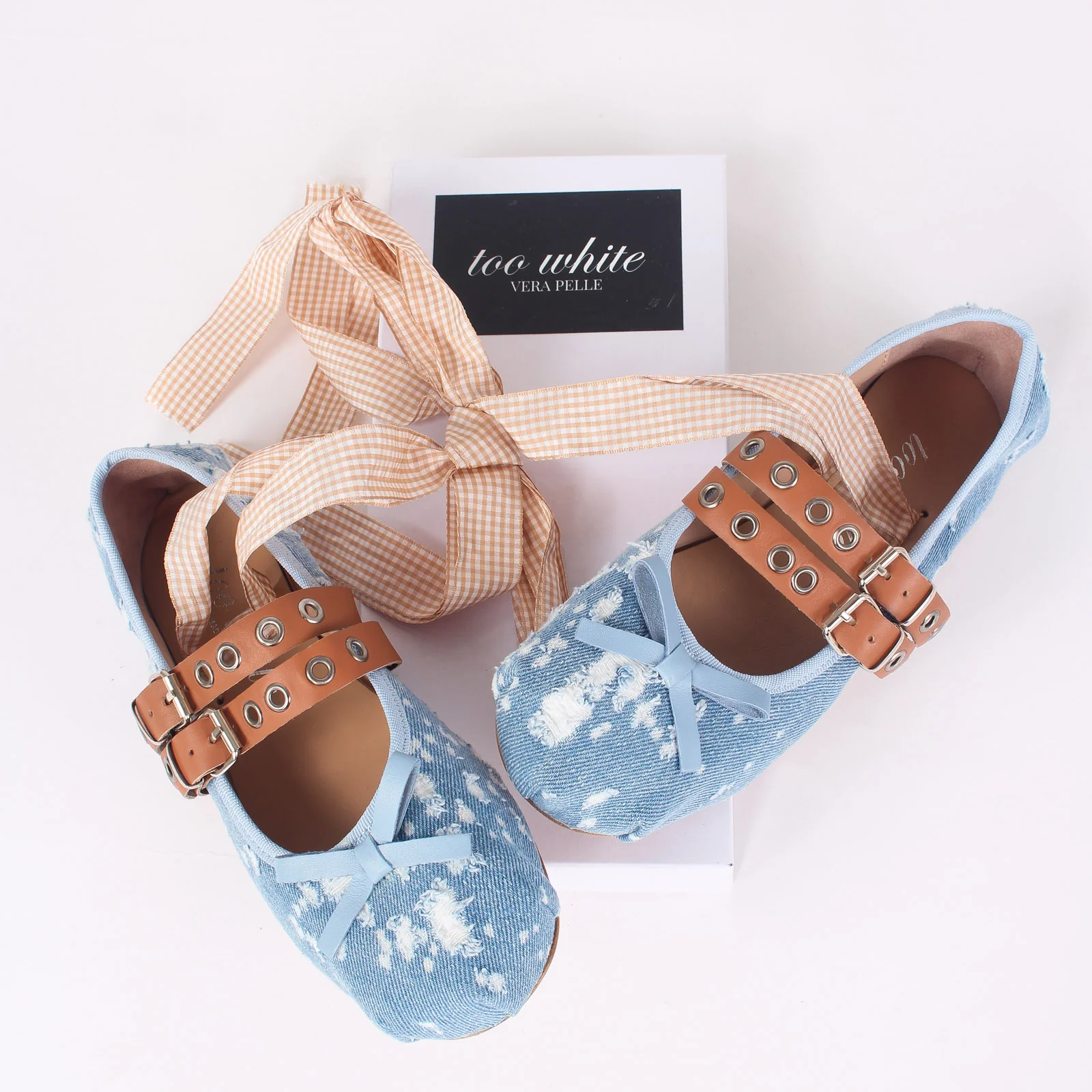 Ballerina Fibbia Borchie Vera Jeans/camel - immagine 3