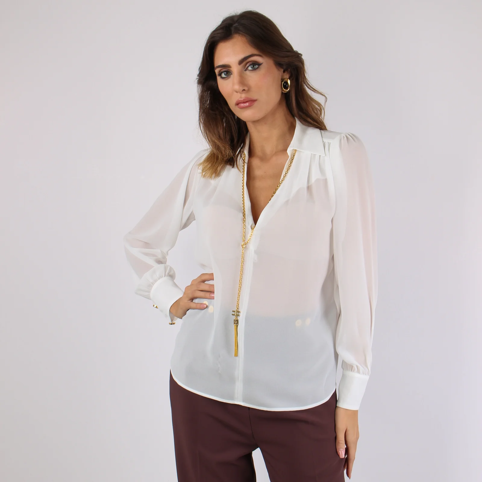 Camicia Collana Avorio - immagine 3