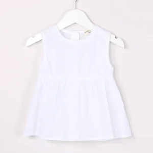 Blusa Cotone Stropicciato Bianco