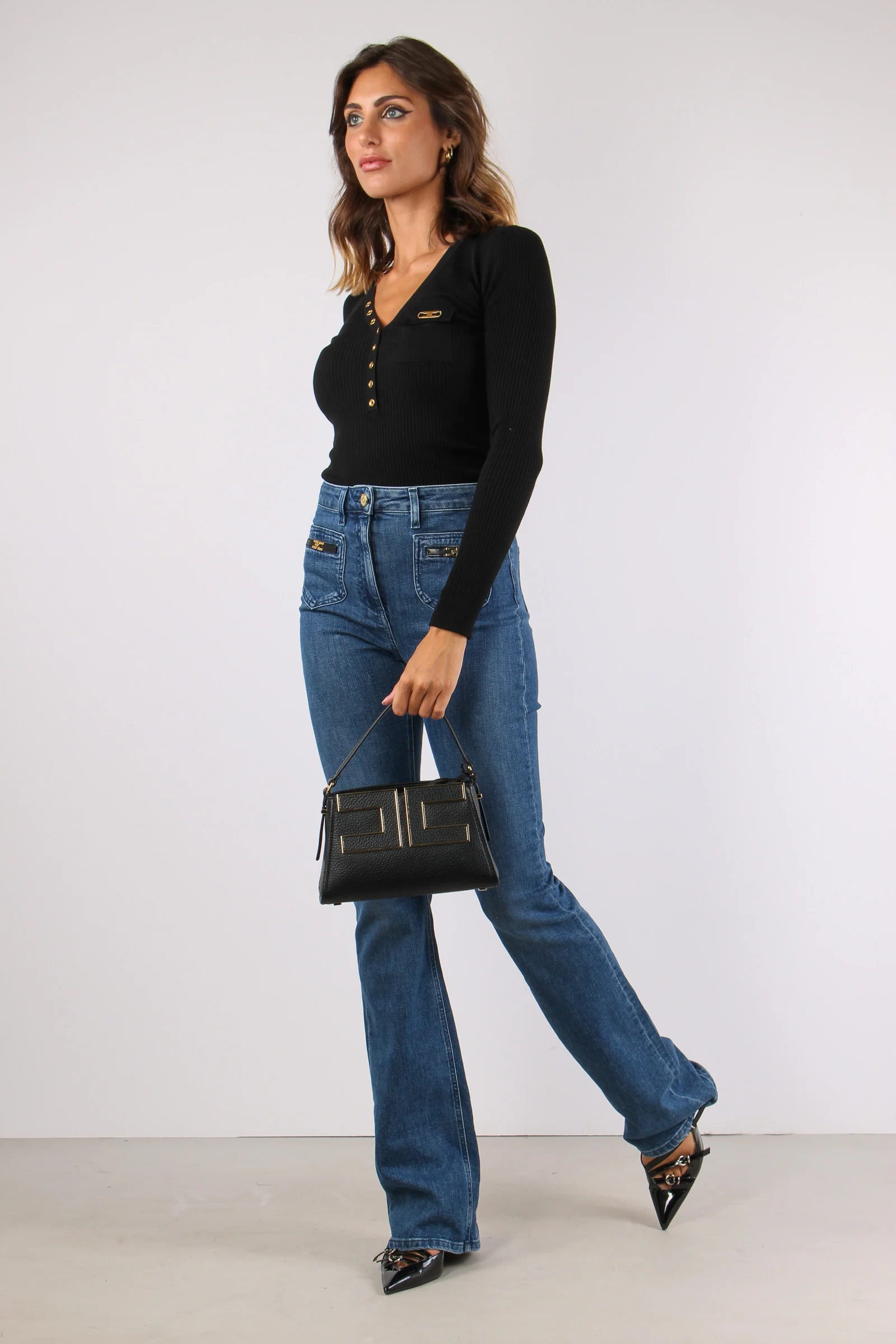 Jeans Bootcut Ecopelle Tasca Blue Denim - immagine 4