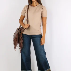 Maglia Viscosa M/m Cammello