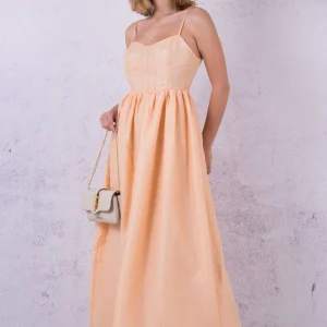 Abito Lungo Spalline Peach