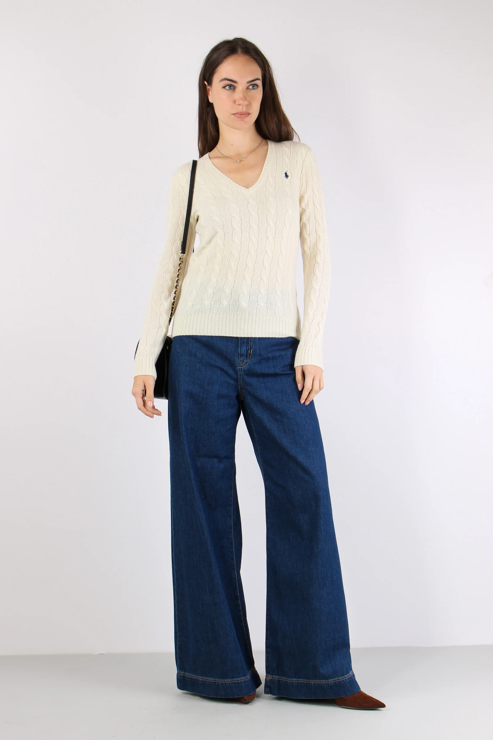 Maglia Scavo V Trecce Cream - immagine 2