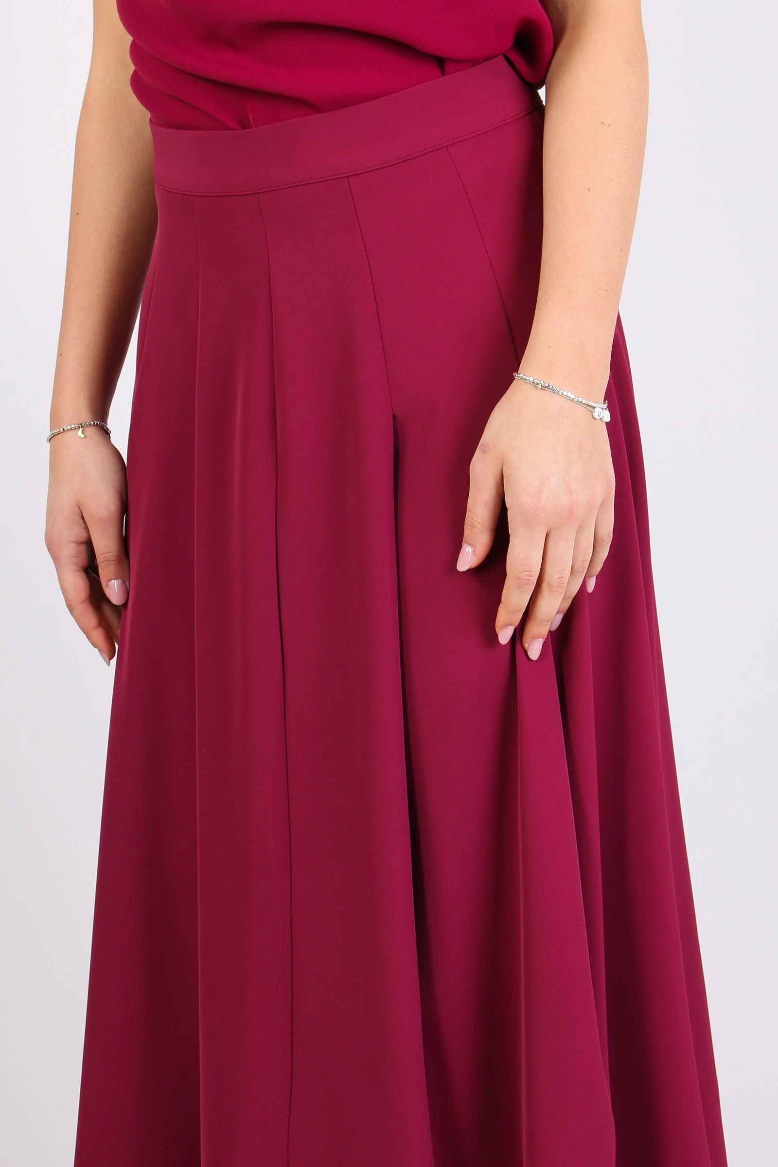 Gonna Pieghe Fluida Sangria - immagine 7