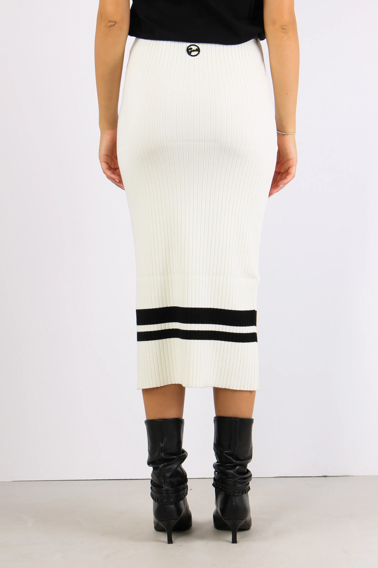 Gonna Costina Fondo Banda Off White - immagine 6