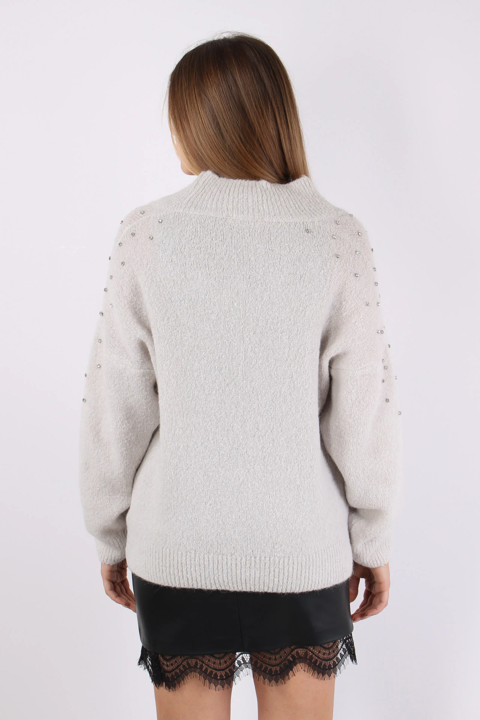 Maglia Scavo V Inserto Strass Ghiaccio - immagine 6