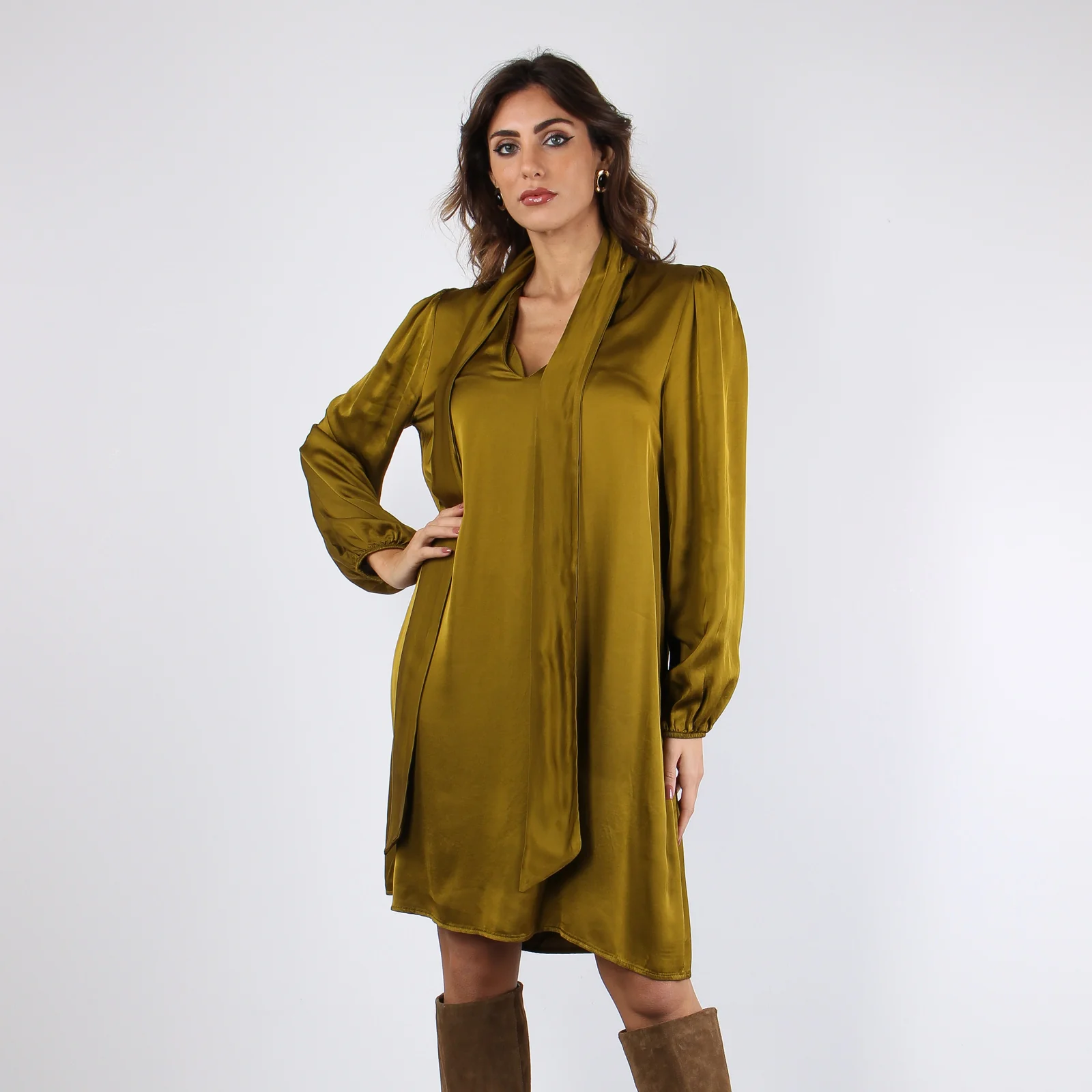 Abito Fiocco Viscosa Olio - immagine 9