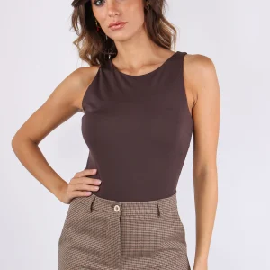 Body Viscosa Senza Maniche Moro