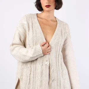 Yvonne Cardigan Spalmato Birch Beige