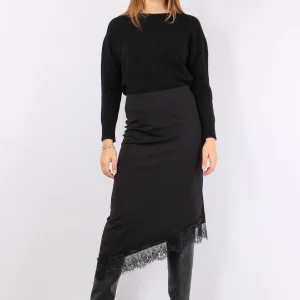 Gonna Sbieco Fondo Pizzo Nero