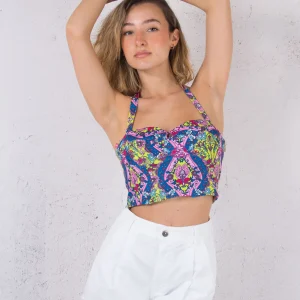 Top Corto Coppe Multicolor Rosa