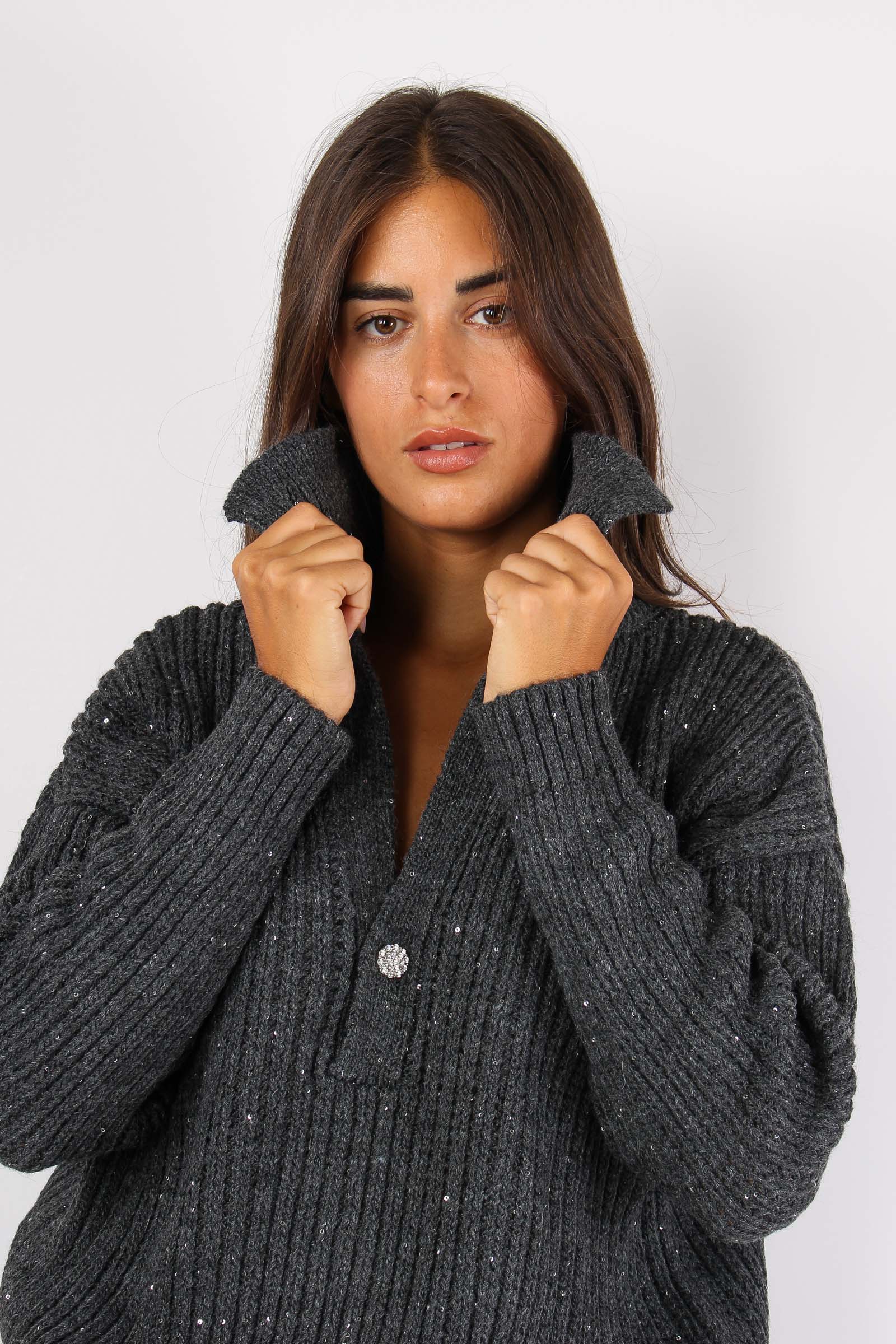 Almerigo Maglia Scavo V Costa Antracite - immagine 7