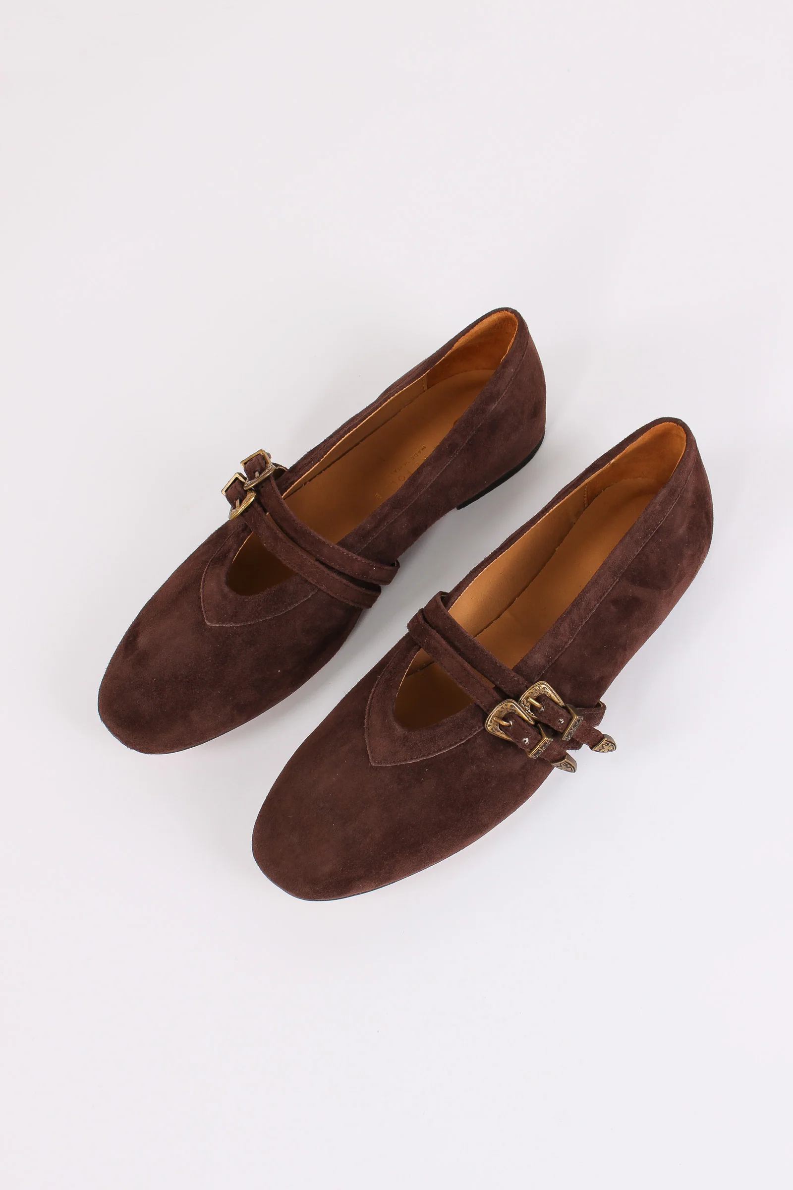 Ballerina Pelle Doppia Fibbia Cioccolato - immagine 7