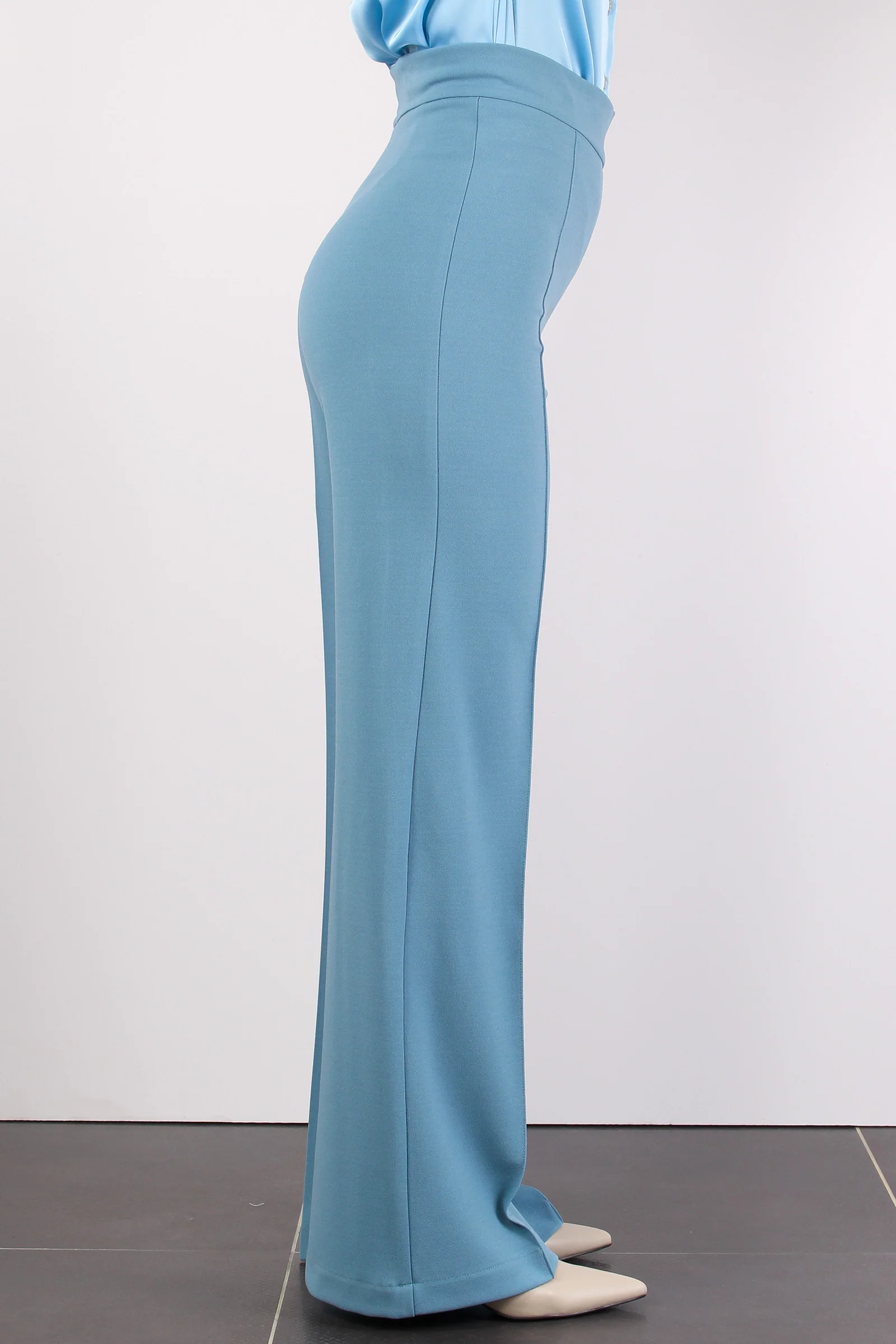 Pantalone Palazzo Crepe Azzurro - immagine 8