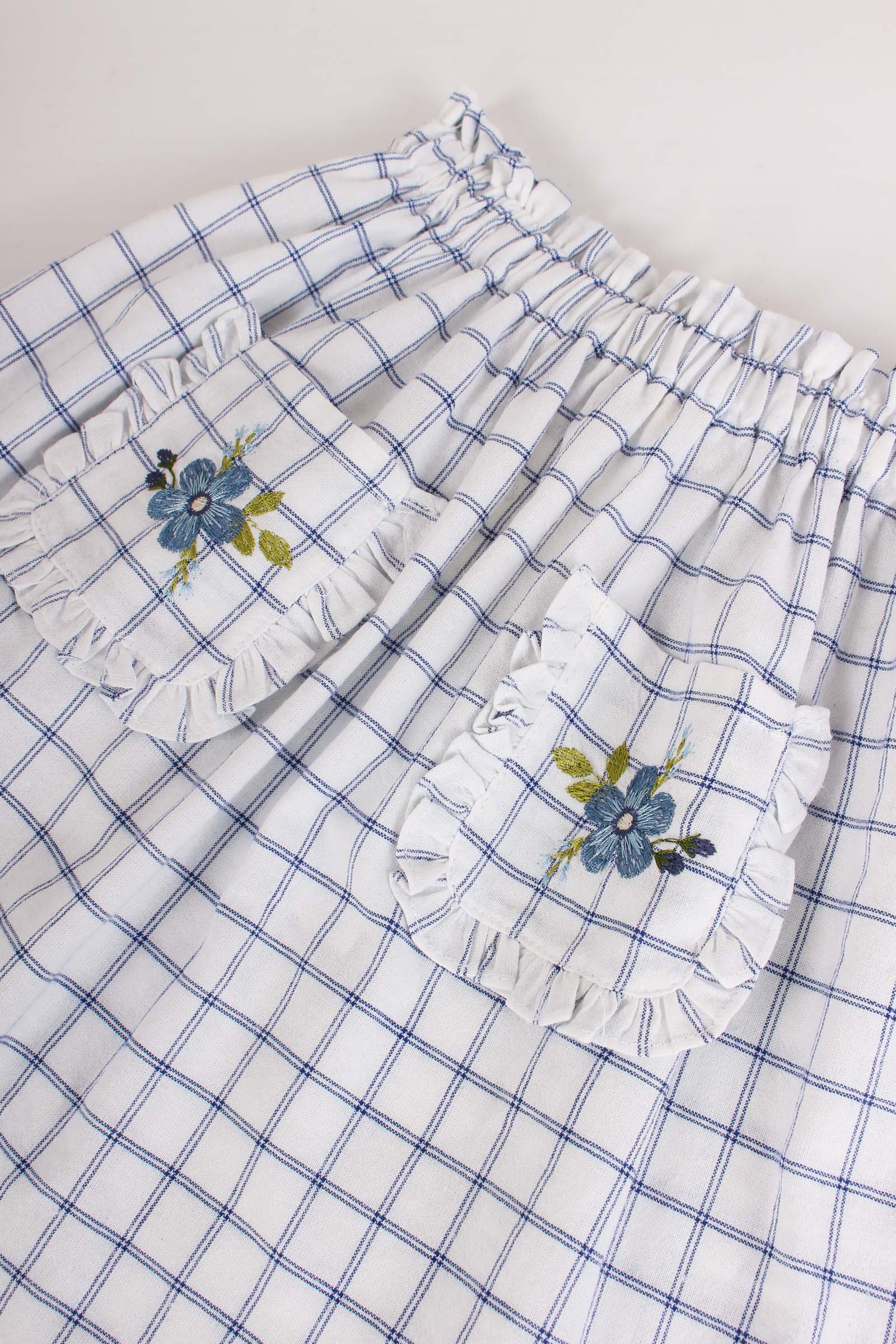 Gonna Quadri Check Blu - immagine 5