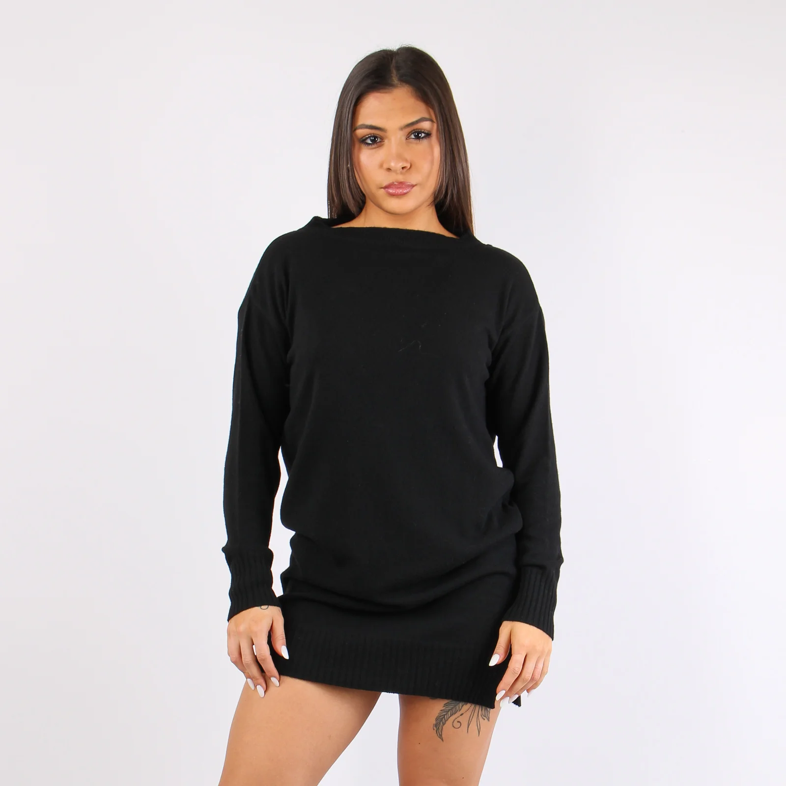 Maxi Maglia Retro Pizzo Nero - immagine 8