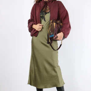 Felpa Modal Fodera Cappuccio Bordeaux