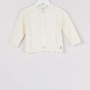 Cardigna Profilo Pizzo Latte