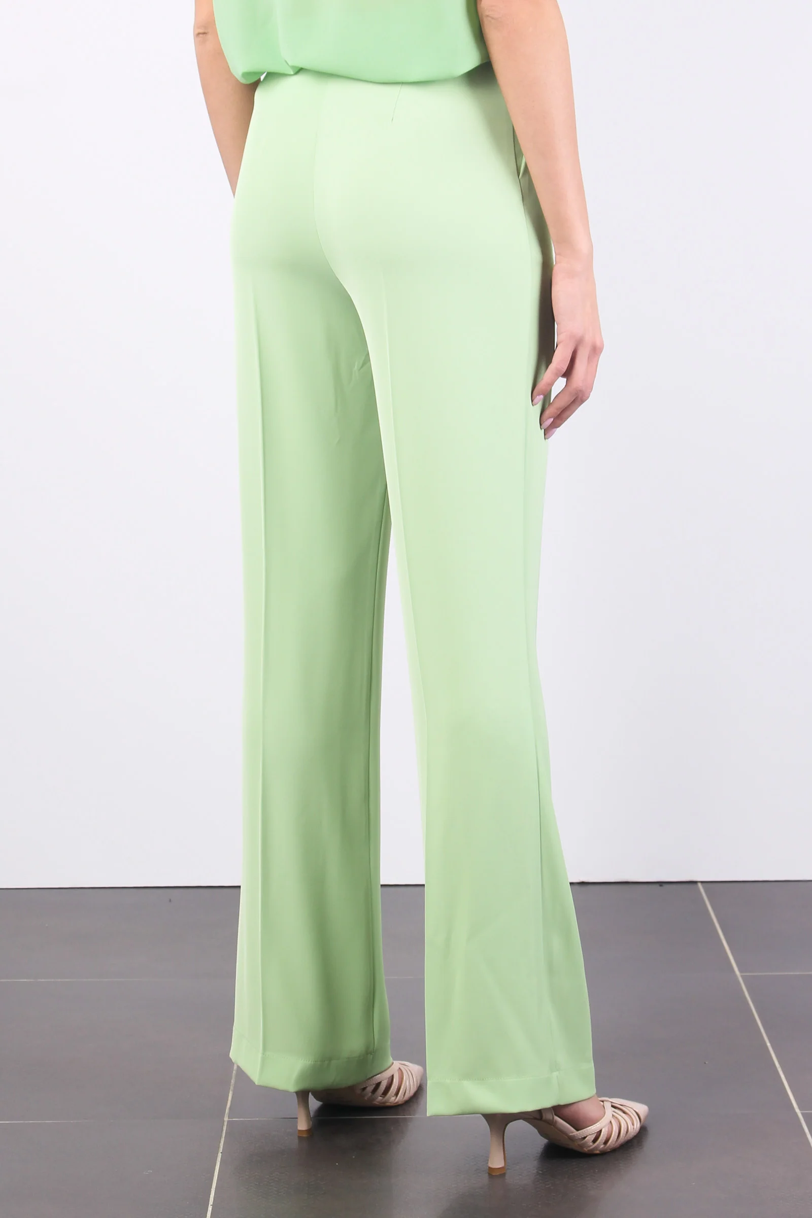 Pantalone Palazzo Fluido Verde - immagine 7