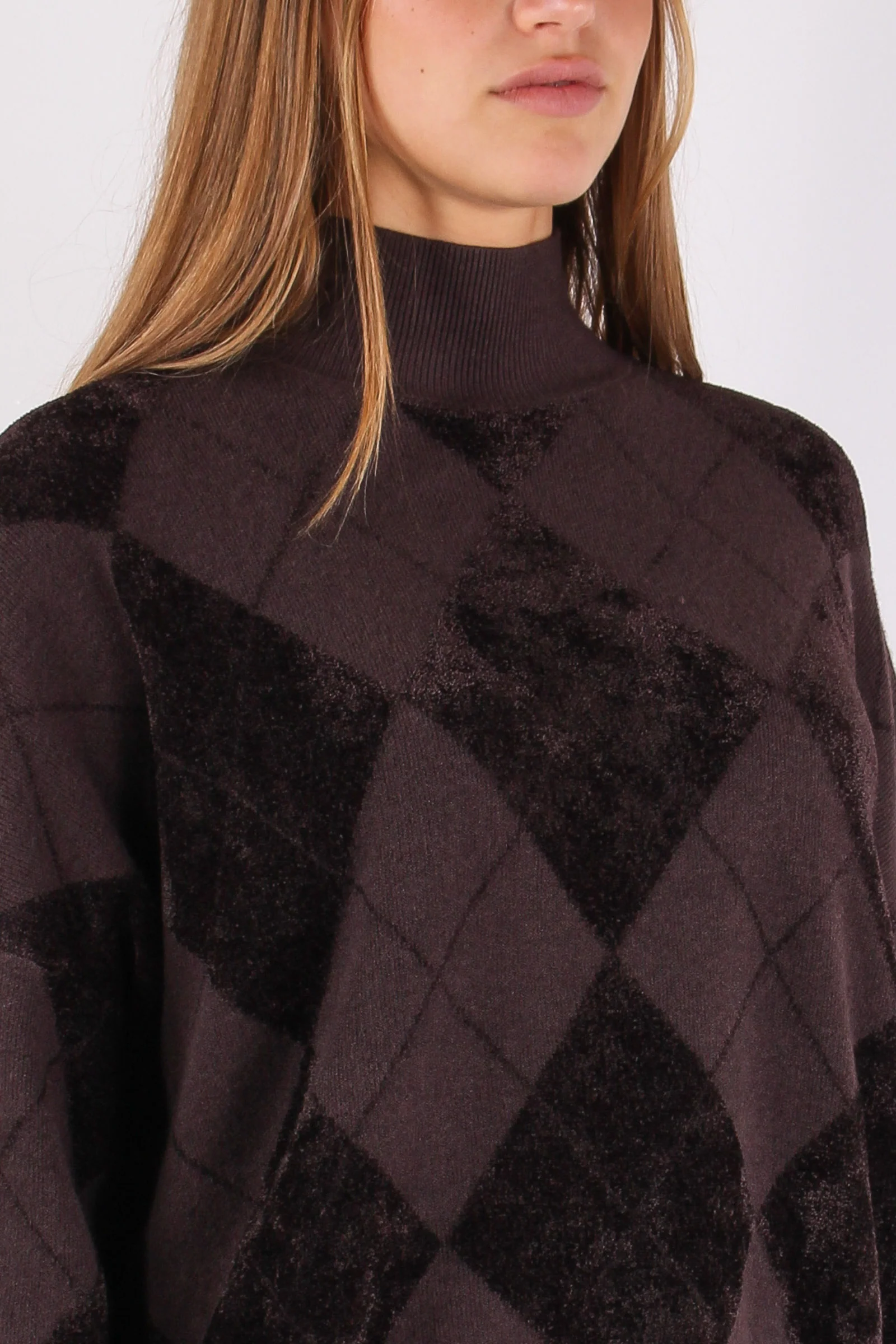 Collo Alto Rombi Ciniglia Inta Moro - immagine 8