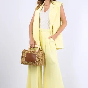 Pantalone Pences Fluido Cintur Giallo Banana