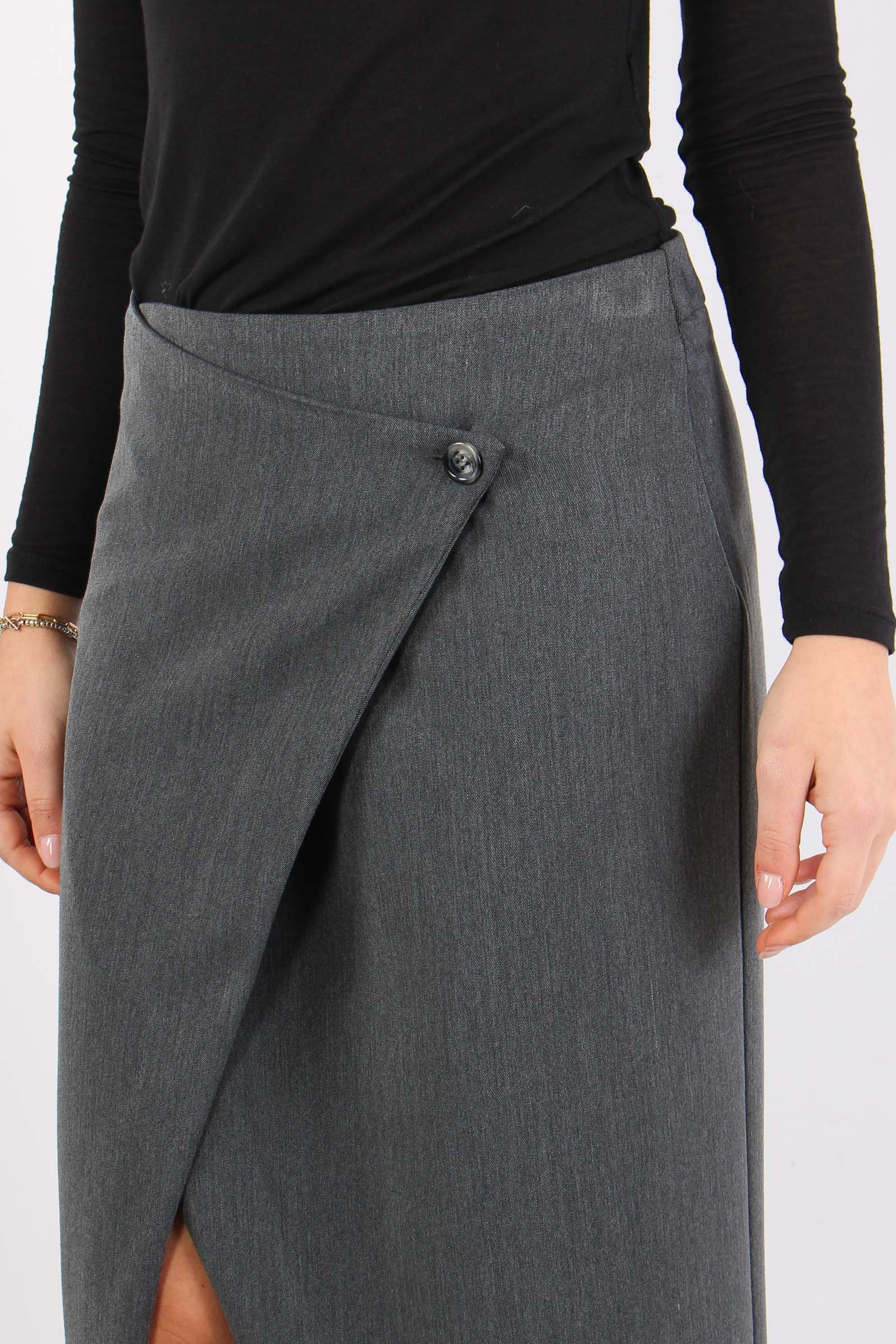 Gonna Assimetrica Flanella Grigio - immagine 9