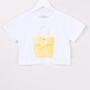 T-shirt Stampa Shopping Giallo