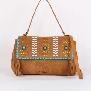 Tracolla  Suede Etnica Suede Cognac