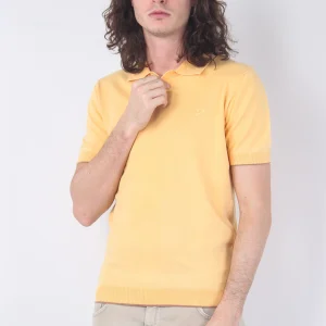 Polo No Bottoni Effetto Stone Tangerine