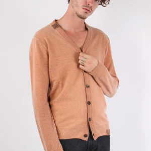 Cardigan Contrasto Fantasia Ruggine