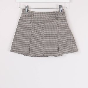 Gonna Pieghe Pied De Poule Caffe