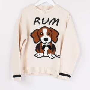 Pullover Ricamo Bassotto Marmo