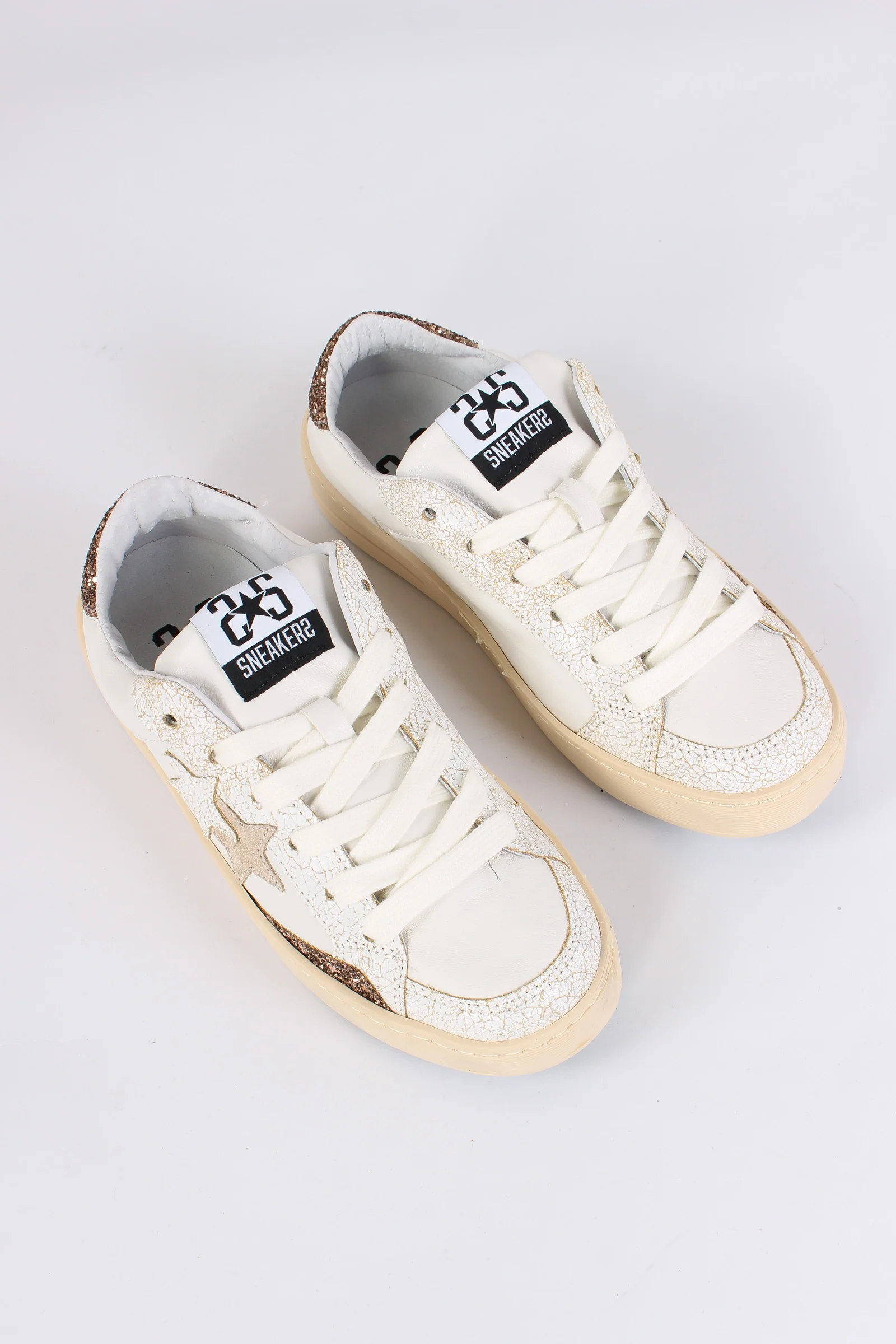 Sneakers Enjoy Star Glitter Bianco/oro - immagine 6