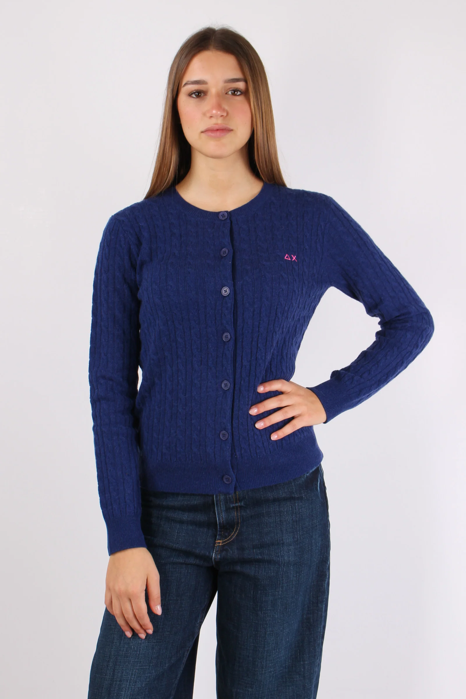 Cardigan Bottoni Trecce Blue - immagine 3