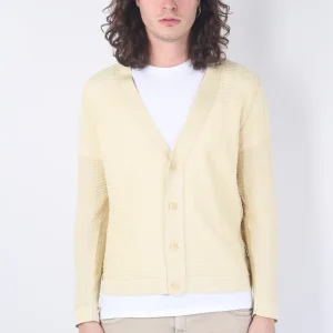 Cardigan Tramato Scollo V Sabbia