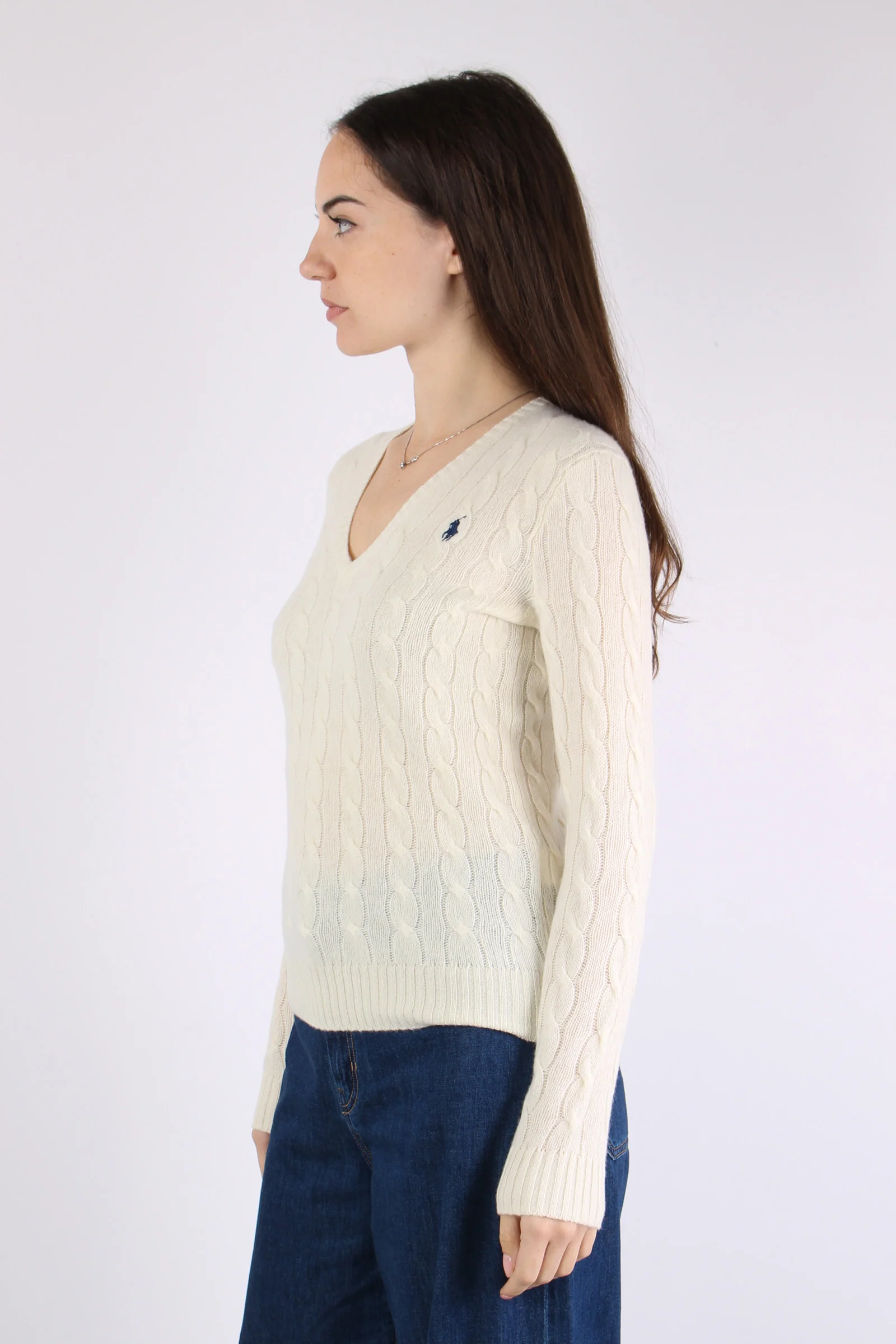 Maglia Scavo V Trecce Cream - immagine 8