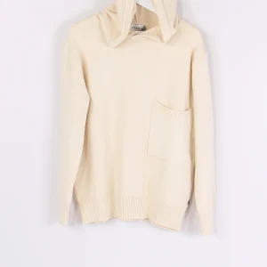 Pullover Cappuccio Lana Battut Beige