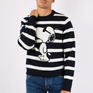 Maglia Riga Snoopy Navy/bianco